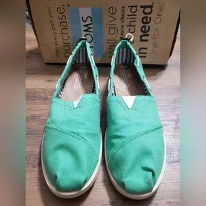 Toms Nautical Bimini Green Loafers Women's 8.5